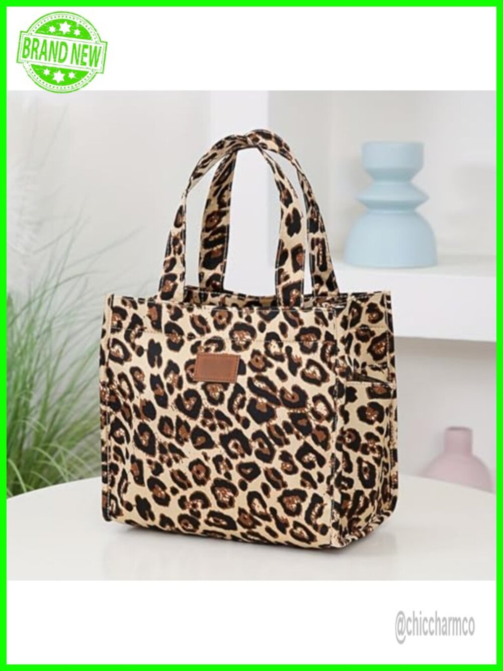 Thickened Nylon Large Capacity Tote Bag Leopard Print Durable Lightweight